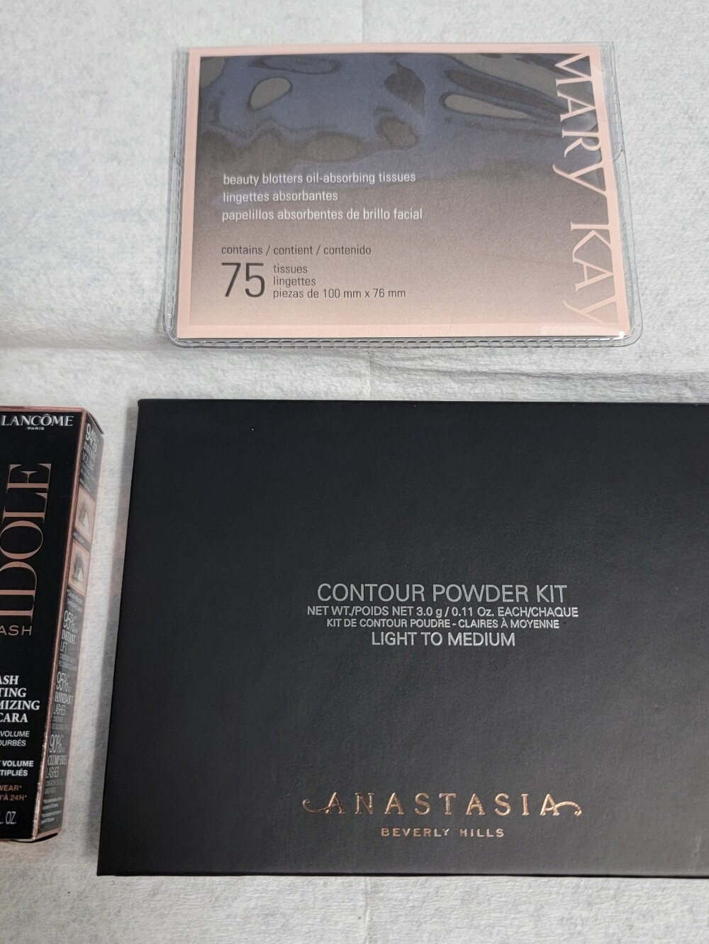 Makeup Bundle-Anastasia Contour Powder Kit, Lancome mascara & Mary Kay blotters